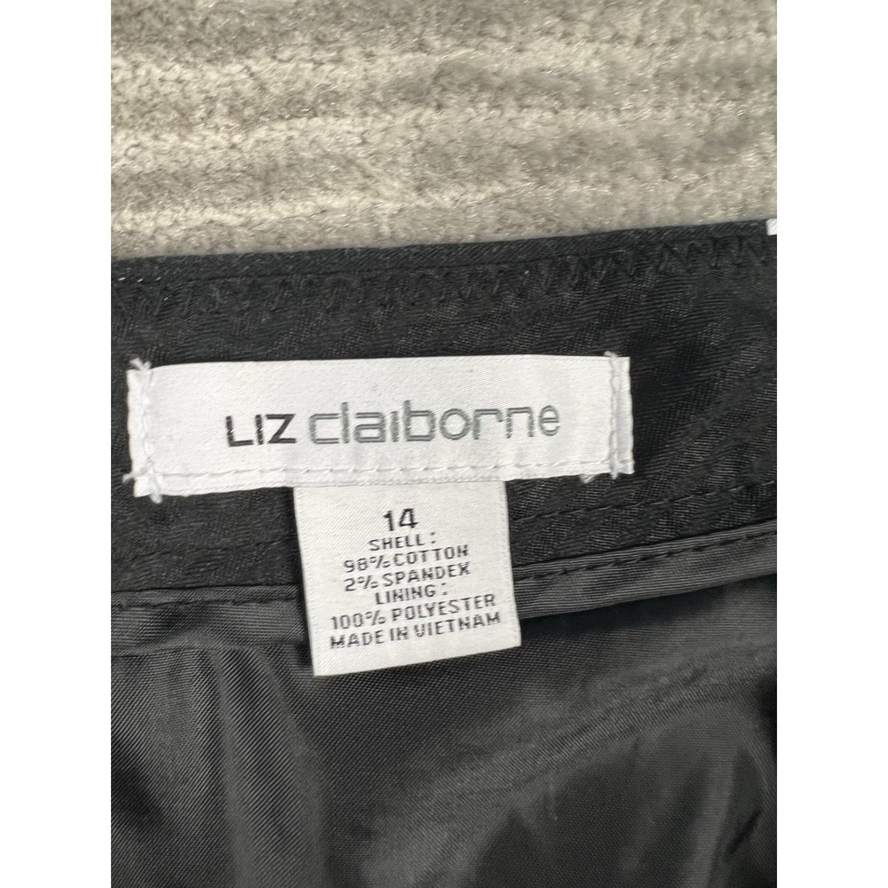 Liz Claiborne Skirt Womens 14 Black Polka Dot Lined‎ Cotton Blend Knee Length - Picture 10 of 12